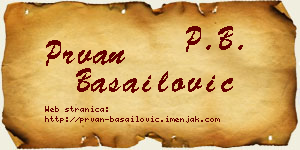 Prvan Basailović vizit kartica